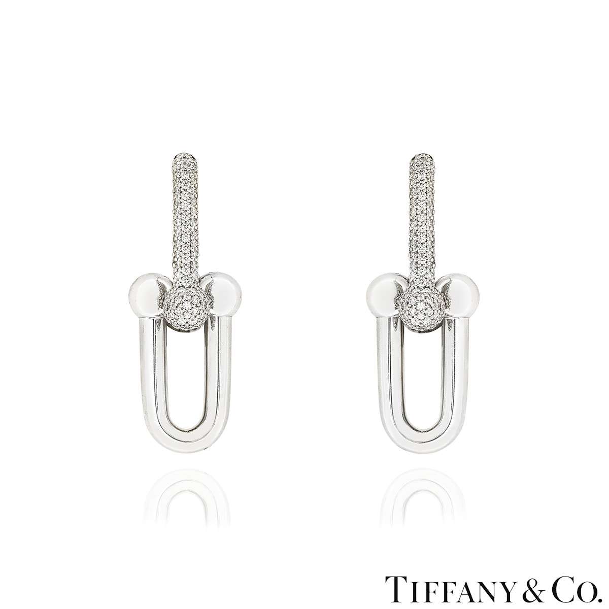 Tiffany & Co. White Gold Large Link Hardware Diamond Earrings 1.18ct TDW 70353156 Tiffany & Co. White Gold Large Link Hardware Diamond Earrings 1.18ct TDW 70353156